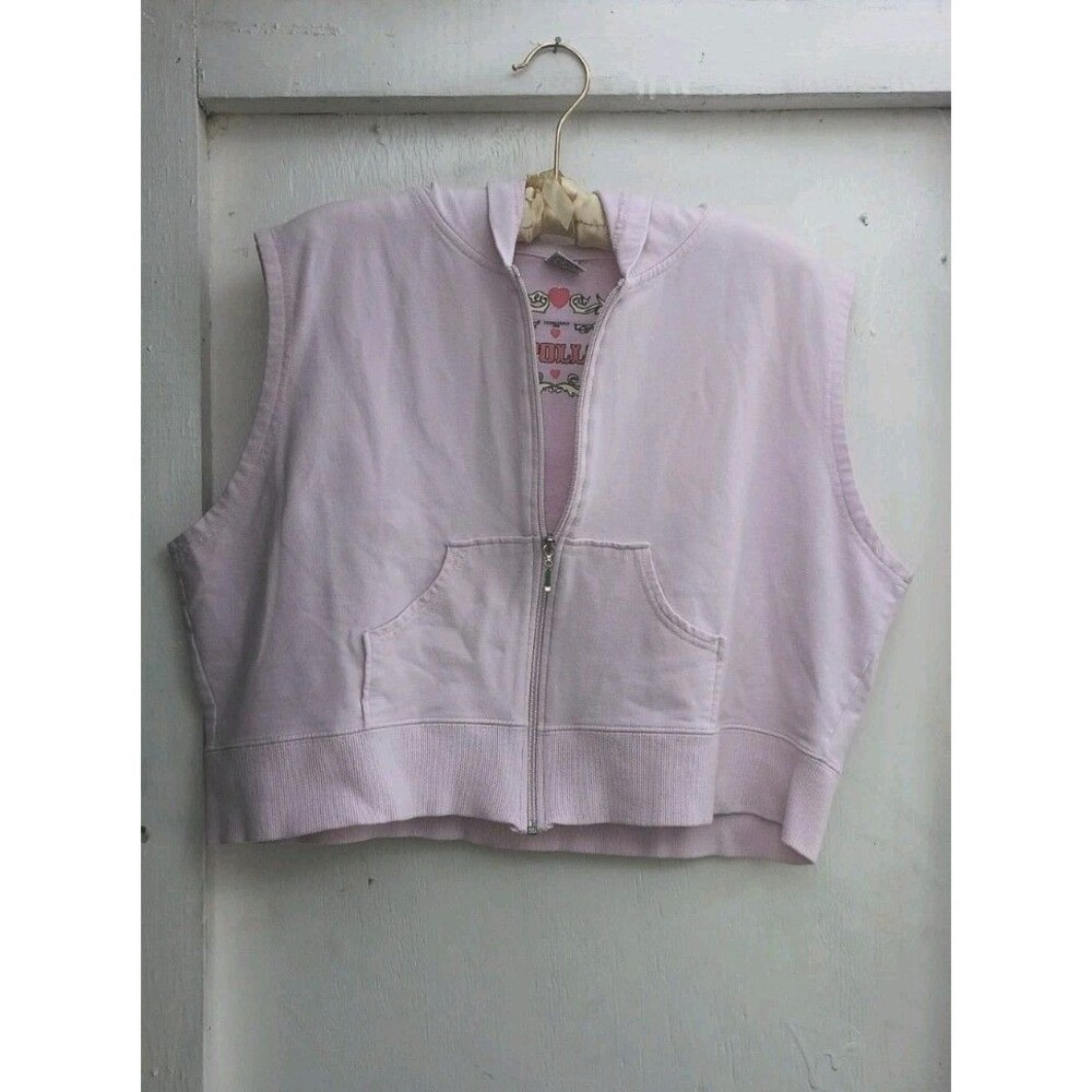Apollo Pink Cropped 3XL Full Zip Hoodie Women's Sleeveless Light Academia School